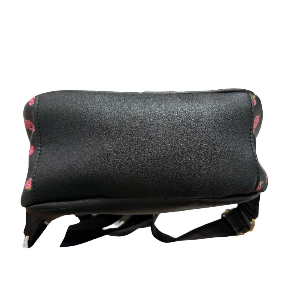 JUICY COUTURE Mini Backpack Pink Roses Black White Gold Zipper Y2K - Picture 6 of 9
